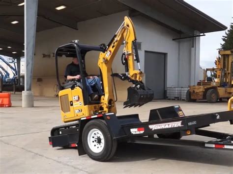 mini excavator trailers|unloading mini excavator on trailer.